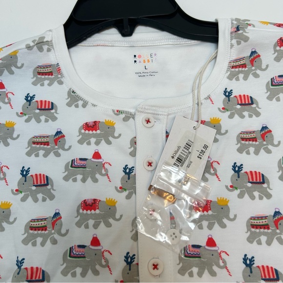 Roller Rabbit NWT Men’s Christmas Elephants Pajama Set - Picture 3 of 5
